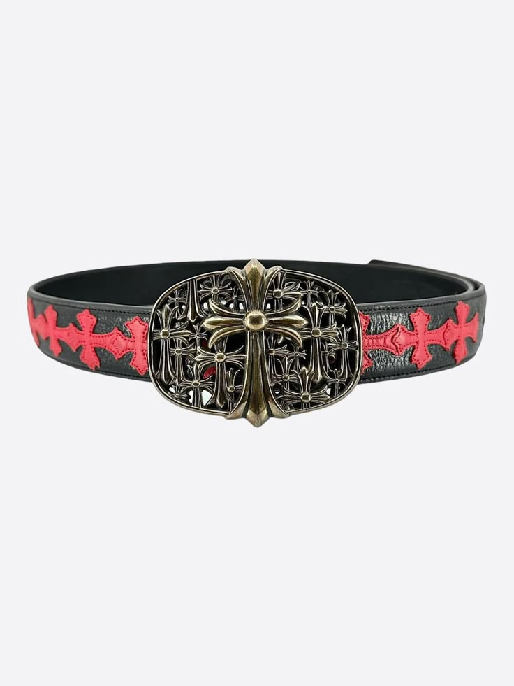 Chrome hearts - red patch belt